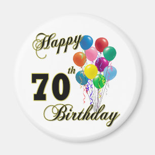 幸せな第70誕生日プレゼントおよび誕生日の服装 マグネット
