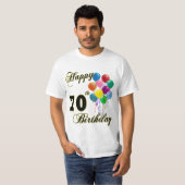 幸せな第70誕生日プレゼントおよび誕生日の服装 Tシャツ (正面フル)