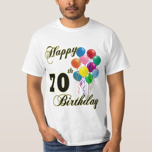 幸せな第70誕生日プレゼントおよび誕生日の服装 Tシャツ (正面)