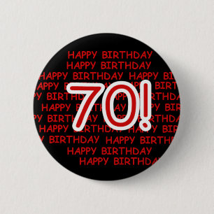幸せな第70誕生日 缶バッジ