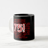 幸せな第75誕生日 ツートーンマグカップ (正面左)