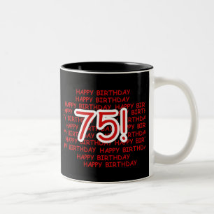 幸せな第75誕生日 ツートーンマグカップ