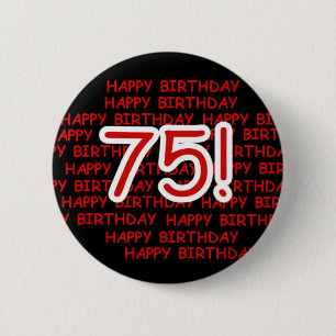 幸せな第75誕生日 缶バッジ