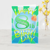 幸せな第8誕生日 カード (黄色い花)