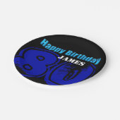 幸せな第80誕生日のパーソナライズな紙皿 ペーパープレート (アングル)