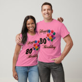 幸せな第80誕生日のTシャツ Tシャツ (ユニセックス)