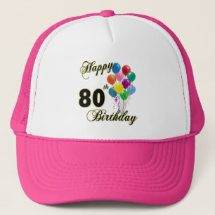 幸せな第80誕生日プレゼントおよび誕生日の服装 キャップ