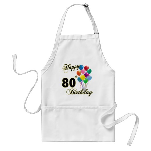 幸せな第80誕生日プレゼントおよび誕生日の服装 スタンダードエプロン (正面)