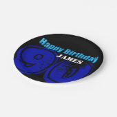 幸せな第90誕生日のパーソナライズな紙皿 ペーパープレート (アングル)