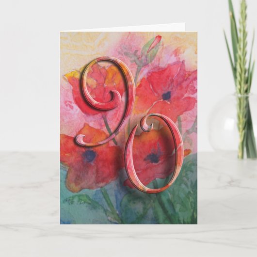 幸せな第90誕生日の挨拶状 カード (正面)