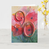 幸せな第90誕生日の挨拶状 カード (黄色い花)