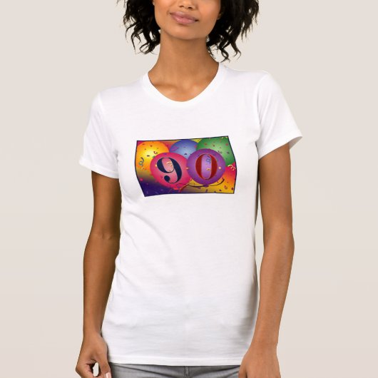 幸せな第90誕生日の気球 Tシャツ (正面)