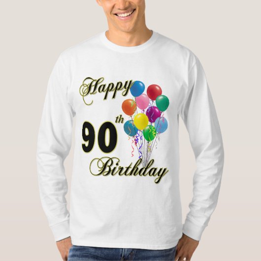 幸せな第90誕生日のTシャツ Tシャツ (正面)
