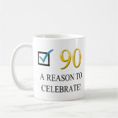 幸せな第90誕生日 コーヒーマグカップ (左)