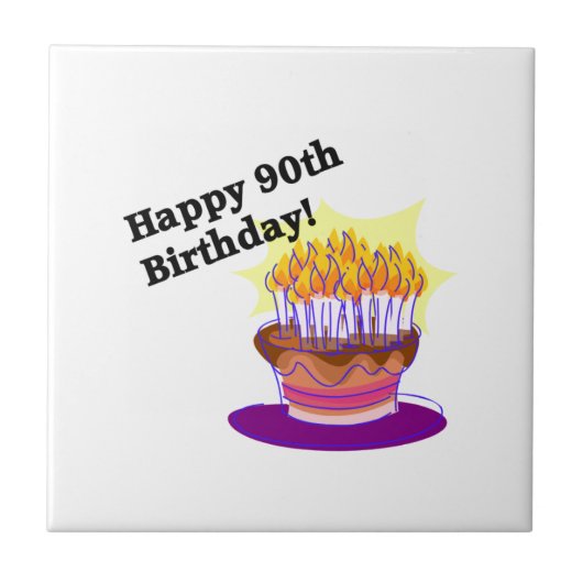 幸せな第90誕生日! タイル (正面)