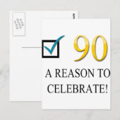 幸せな第90誕生日 ポストカード (正面/裏面)