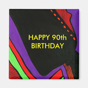 幸せな第90誕生日 マグネット