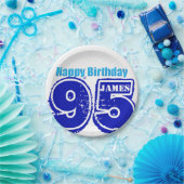 幸せな第95誕生日のパーソナライズな紙皿 ペーパープレート (パーティー)