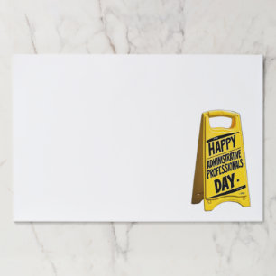 幸せな管理プロフェッショナル日の黄色の記号 ペーパーパッド