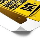 幸せな管理プロフェッショナル日の黄色の記号 ポスター (角)