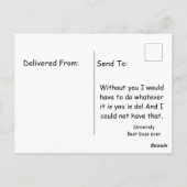 幸せな管理プロフェッショナル日の黄色の記号 ポストカード (裏面)