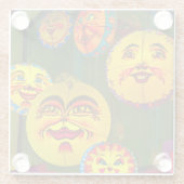 幸せな紙ファン ガラスコースター (裏面)