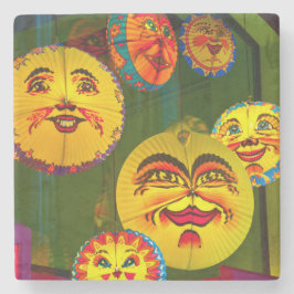 幸せな紙ファン ストーンコースター