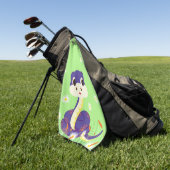 幸せな紫色のヘビ ゴルフタオル (グリーン)