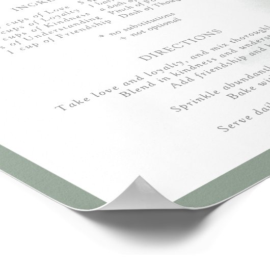 幸せな結婚のためのダスティーブルーイucalyptusレシピ ポスター (角)