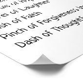 幸せな結婚のサインの結婚贈り物のためのレシピ ポスター (角)