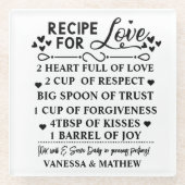 幸せな結婚の秘訣 結婚式前祝いギフト ガラスコースター (正面)