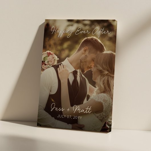 幸せな結婚の記念写真 キャンバスプリント