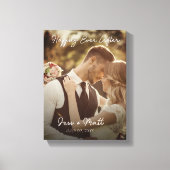 幸せな結婚の記念写真 キャンバスプリント (正面)