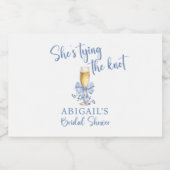 幸せな結婚を祝う ブルー ブライダル シャワー スパークリングワインラベル (シングルラベル)