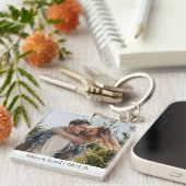 幸せな結婚カップルの写真 キーホルダー (正面右)