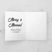 幸せな結婚カップル 名前と日付のクリスマスカード カード (内部)