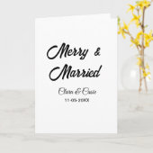 幸せな結婚カップル 名前と日付のクリスマスカード カード (黄色い花)