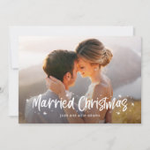 幸せな結婚写真のクリスマスカード シーズンカード (正面)