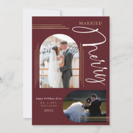 幸せな結婚写真アーチフレーム シーズンカード