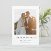 幸せな結婚式とクリスマス シンプル おしゃれ フォト シーズンカード (スタンド正面)