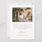 幸せな結婚式のクリスマス写真カード 招待状 (裏面)