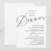 幸せな結婚式のディナー ロマンチックなウェディング 招待状 (正面/裏面)