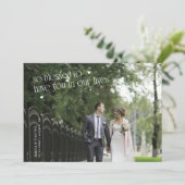 幸せな結婚式の写真の御礼カード サンキューカード (スタンド正面)