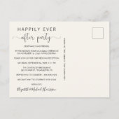 幸せな結婚式の写真を使ったクリーム色の受付案内 インビテーションポストカード (裏面)