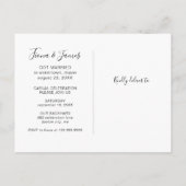 幸せな結婚式の後のカジュアルなパーティー インビテーションポストカード (裏面)