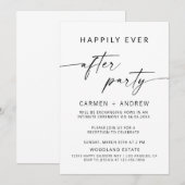 幸せな結婚式の後、受付パーティーのご案内 招待状 (正面/裏面)