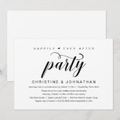 幸せな結婚式の後、極秘結婚パーティーのお知らせ 招待状 (正面/裏面)