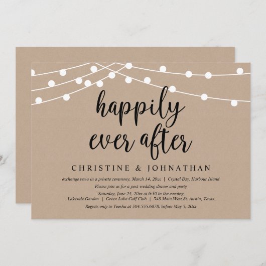 幸せな結婚式の後、極秘結婚パーティー 招待状 (正面/裏面)