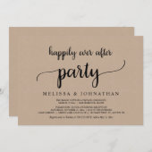 幸せな結婚式の後、農村風ウェディングエロープメントパーティー 招待状 (正面/裏面)