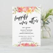 幸せな結婚式の披露宴　明るい花のデザイン 招待状 (スタンド正面)